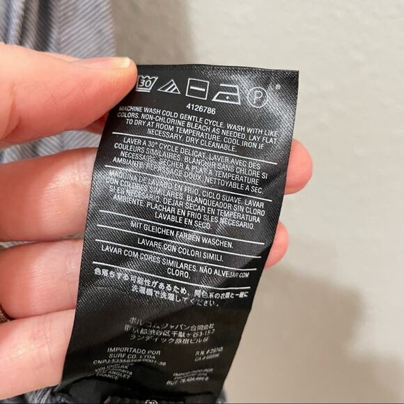 Volcom Black & White Striped Skater Mini Dress Split Sleeve Womens S Casual - Picture 5 of 9